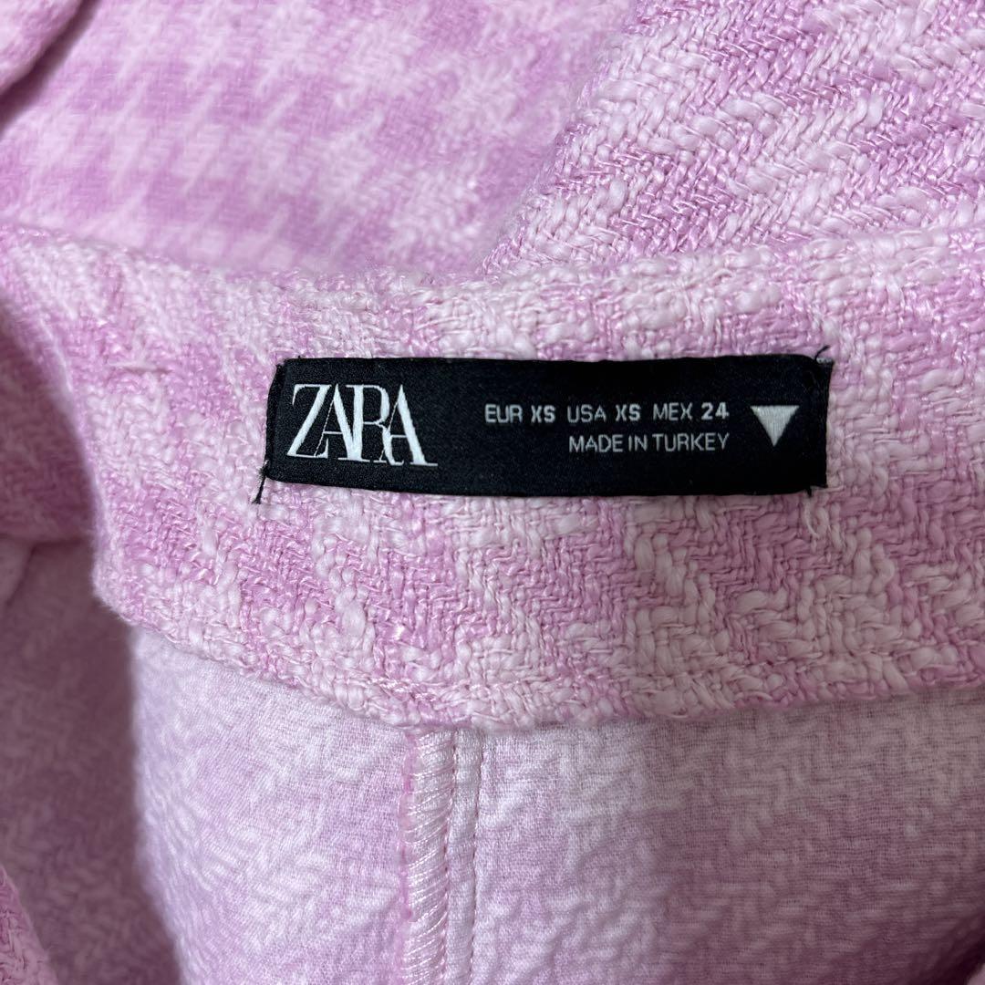 ZARA セットアップ 千鳥格子柄 ピンク ジャケット＆ショート