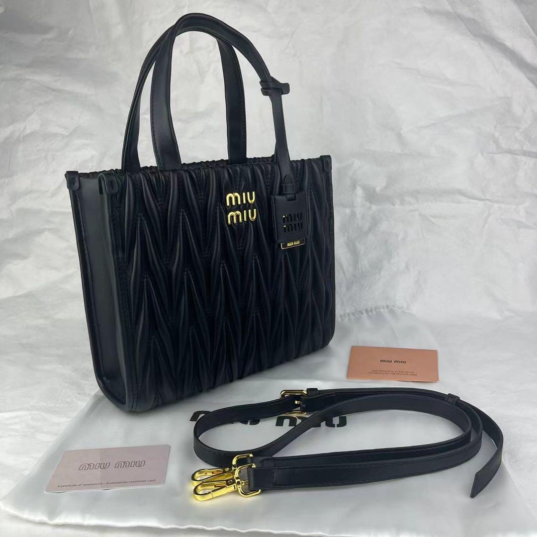 【箱付き】MIUMIU トートバッグ ショルダーバッグ ブラック