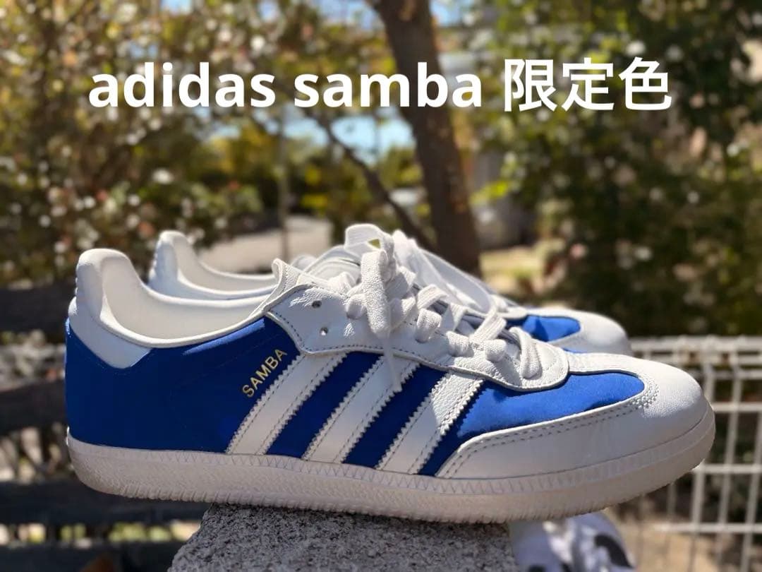 【美品】adidas SAMBA 青/白（希少限定カラー）正規品