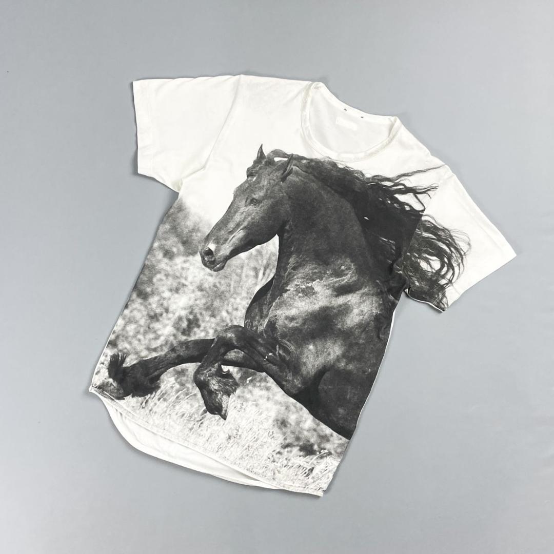N°21 ホースプリントTシャツ 馬 イタリア製 白 サイズXS*CD805