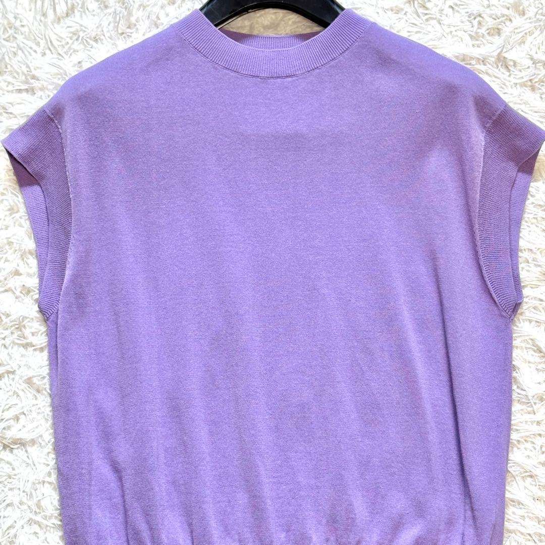 極美品 UNITED ARROWS 2024SS Cボトルネックニット パープル