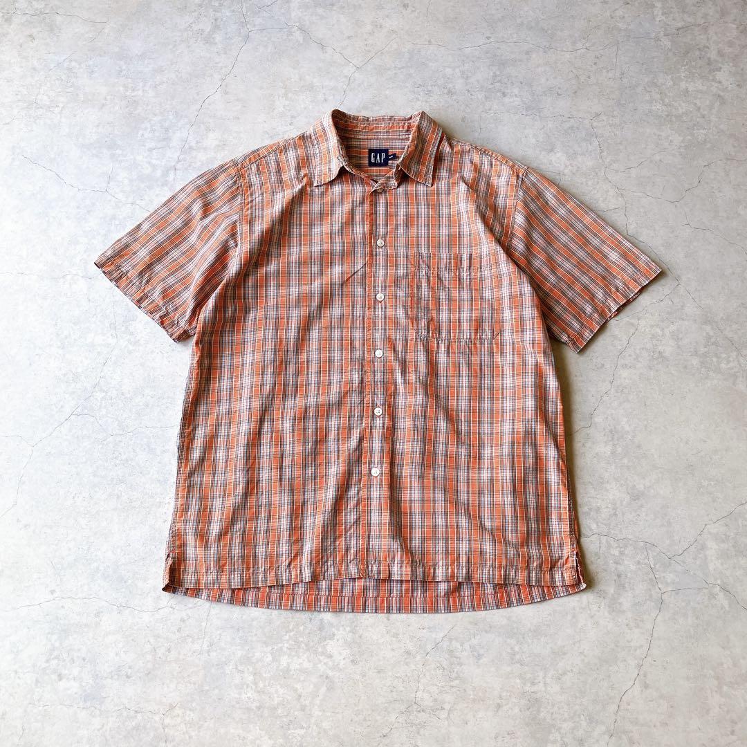 00s OLD GAP 半袖チェックシャツ ボックスシルエット オールドギャップ