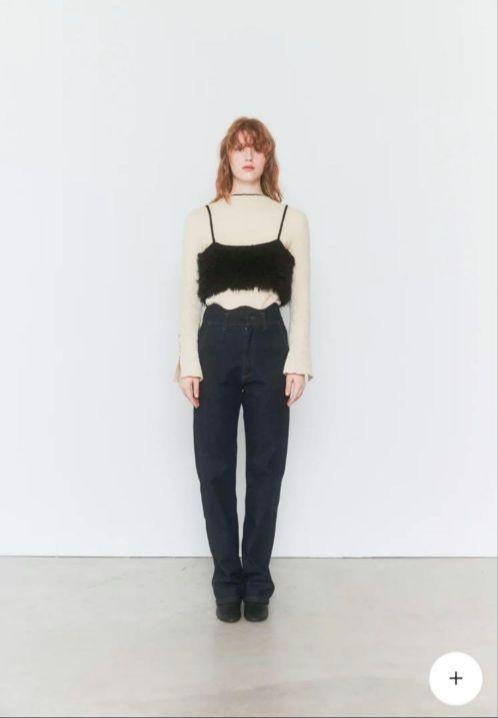 パンツ eaphi WAVE DESIGN HIGH WAIST DENIM short eaphi WAVE DESIGN HIGH WAIST DENIM short