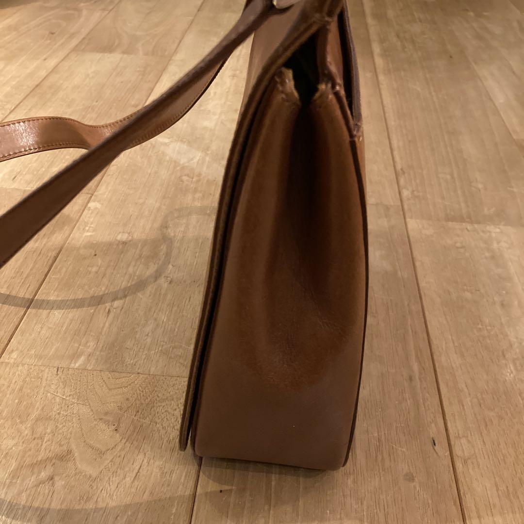 HIROFU ヒロフ 本革 キャメル レザー ショルダーバッグ