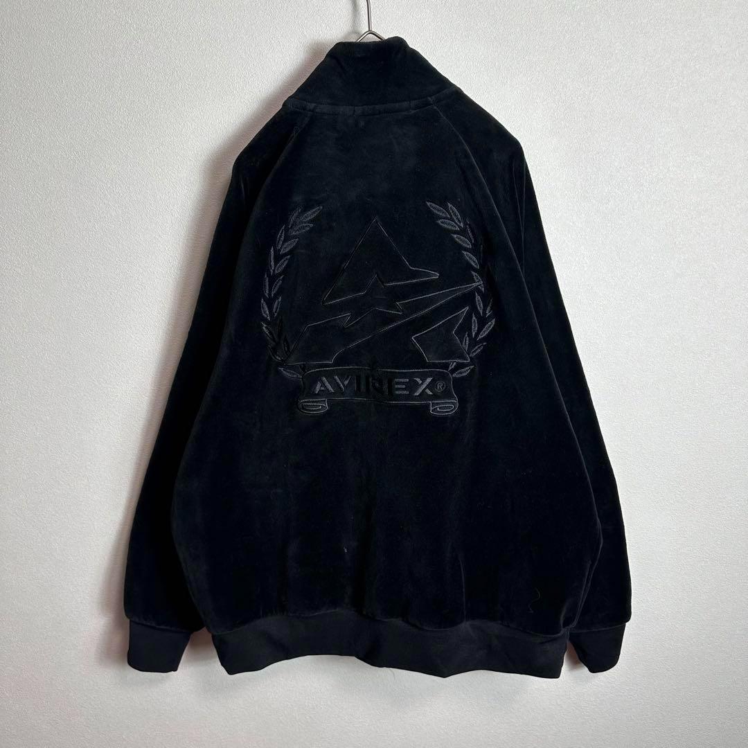 【人気ベロア】AVIREXジャージ　ロゴドン　バッグロゴ　刺繍デザインy2k M