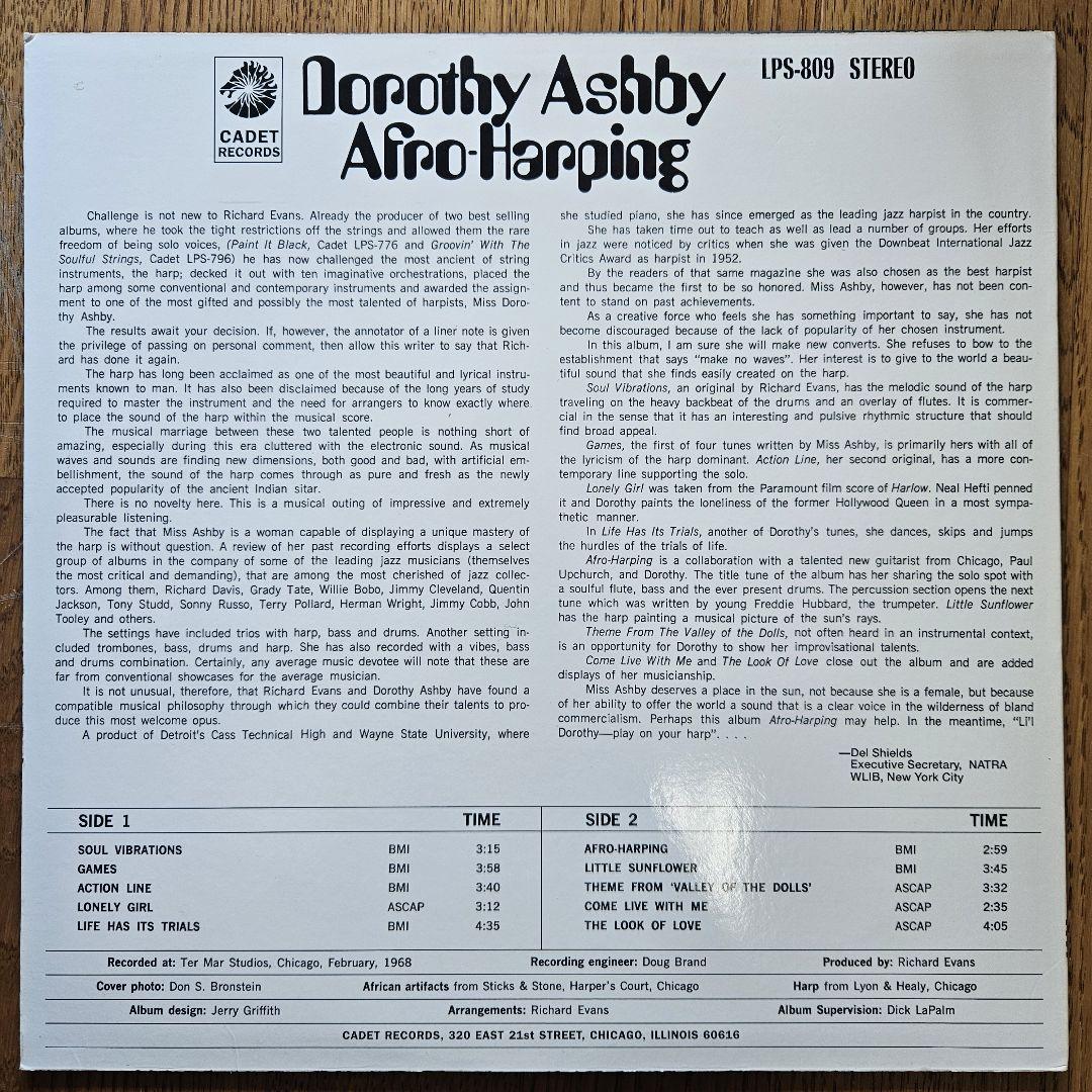 洋楽 Dorothy Ashby Afro-Harping LPS-809