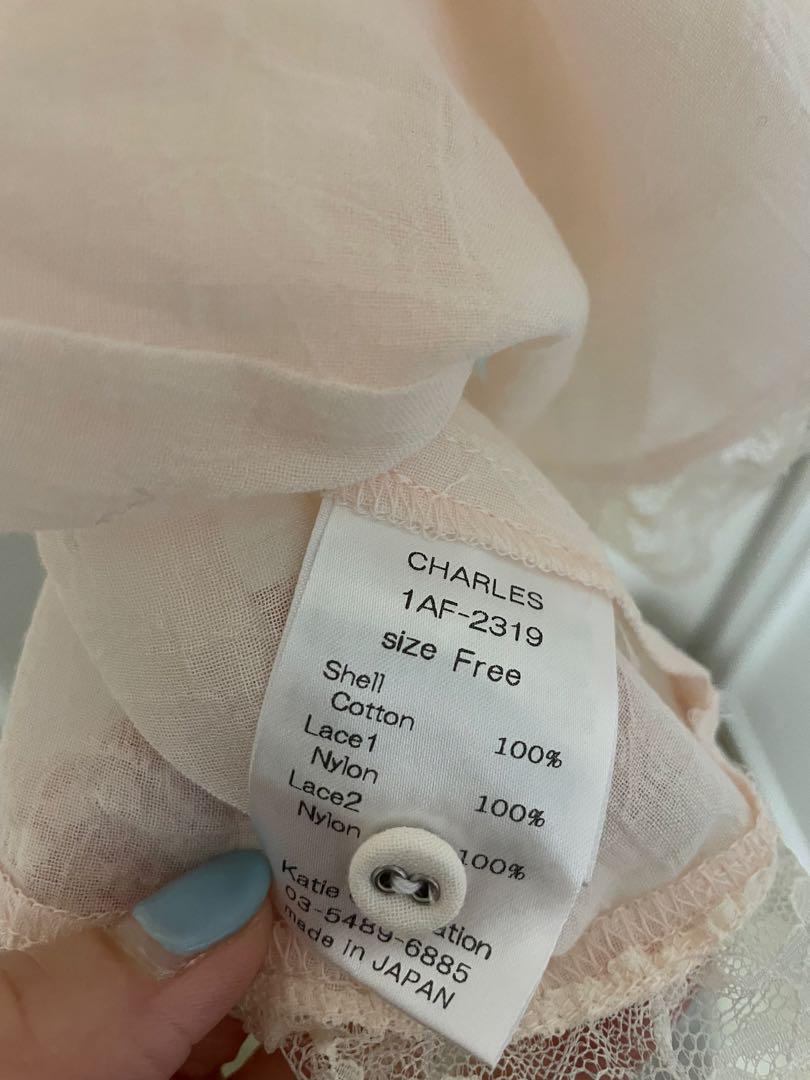 新品　Katie CHARLES ベビードールドレス　ピンクフリーサイズシャルル
