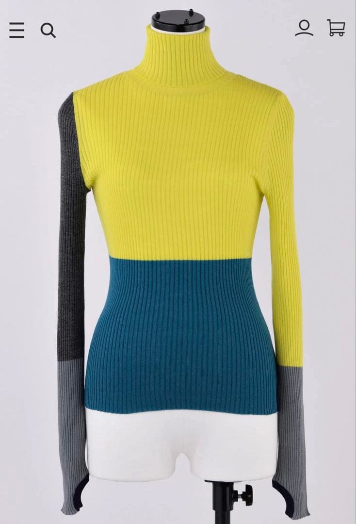 nagonstans ナゴンスタンス バイ ハイネックロングスリーブ 黄色M nagonstans