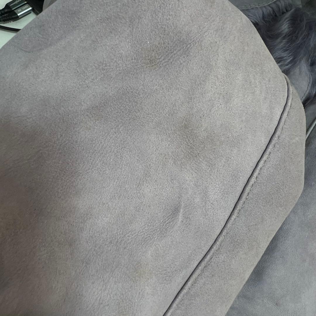 希少色 本革 リアルムートンコート リアルファーロング 毛足長め B1482