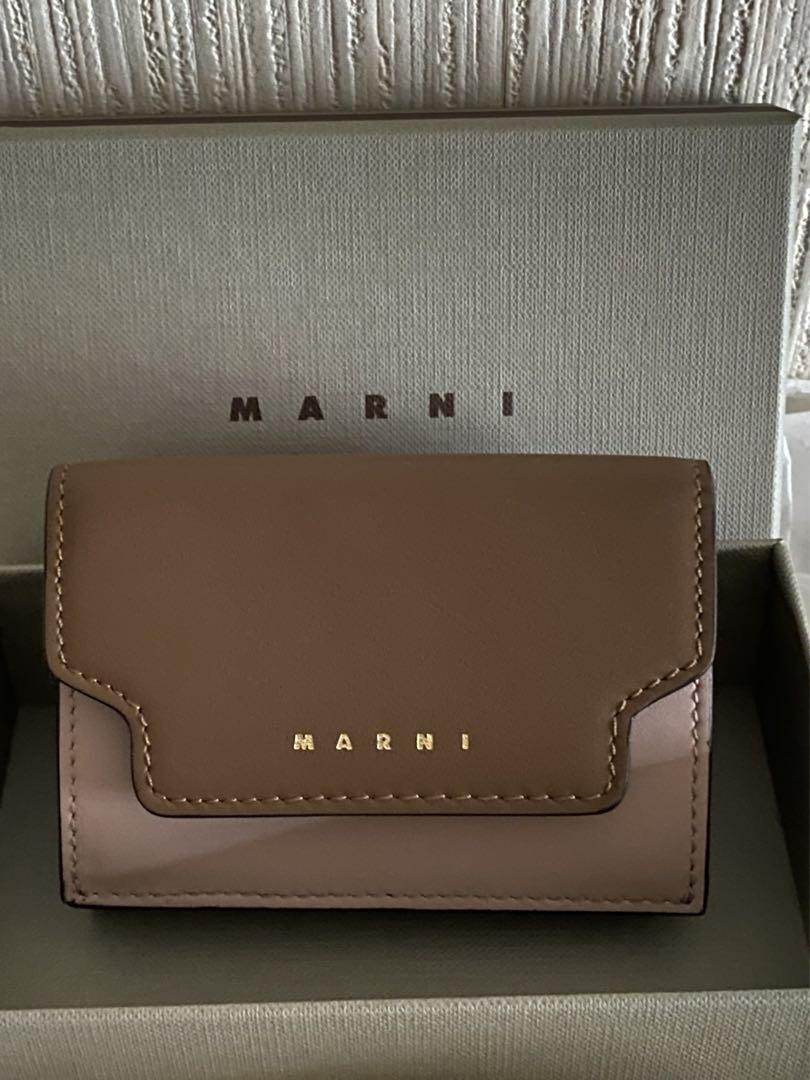 マルニ MARNI 三つ折り財布  トリフォールドウォレット ピンク　ブラウン