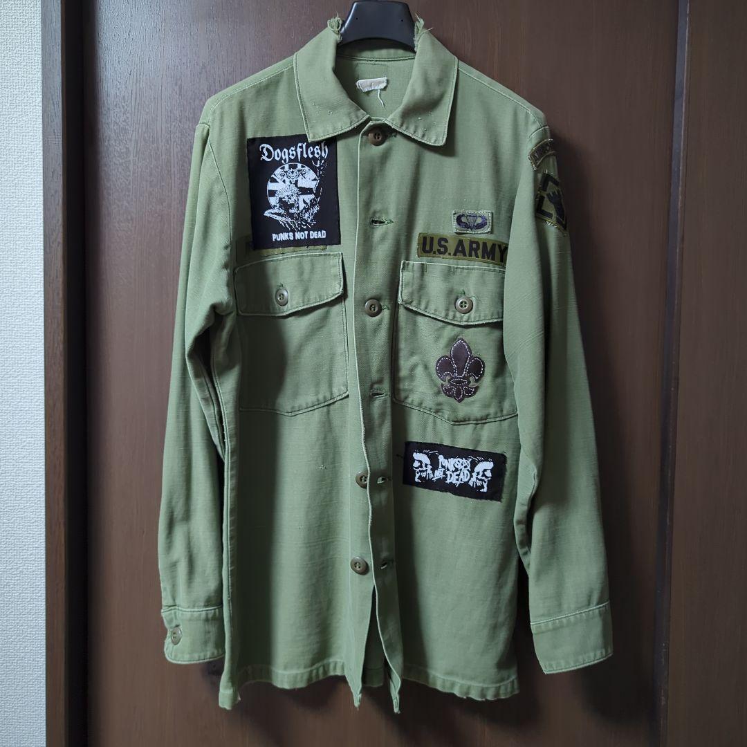 7/3まで 70s 古着 パンクリメイク ミリタリーシャツ U.S ARMY