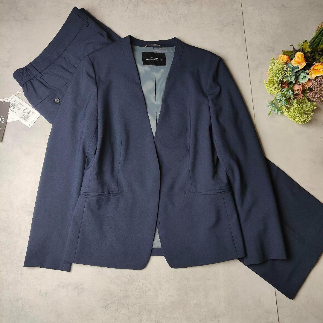 あり グリーンレーベルリラクシング ノー ワイドパンツスーツ セットL・green label relaxing