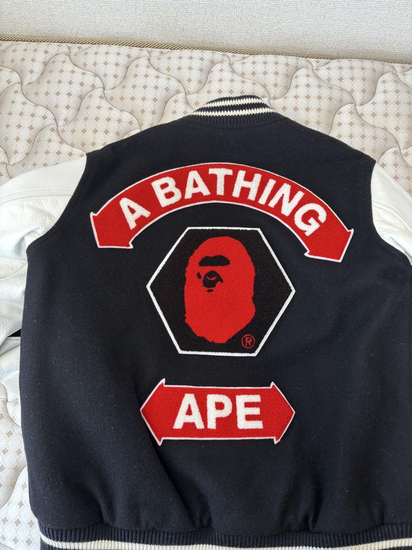 Bathing apeスタジャンエイプ/supremeboxパーカーstussy