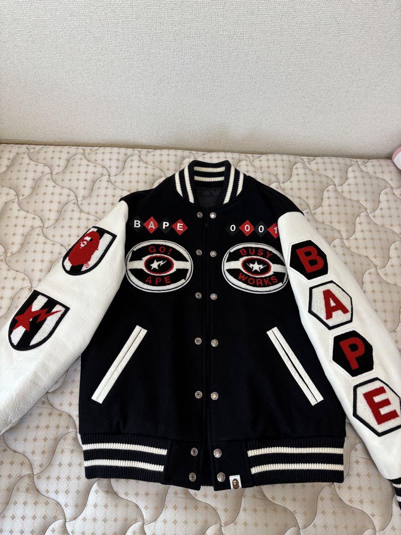 Bathing apeスタジャンエイプ/supremeboxパーカーstussy
