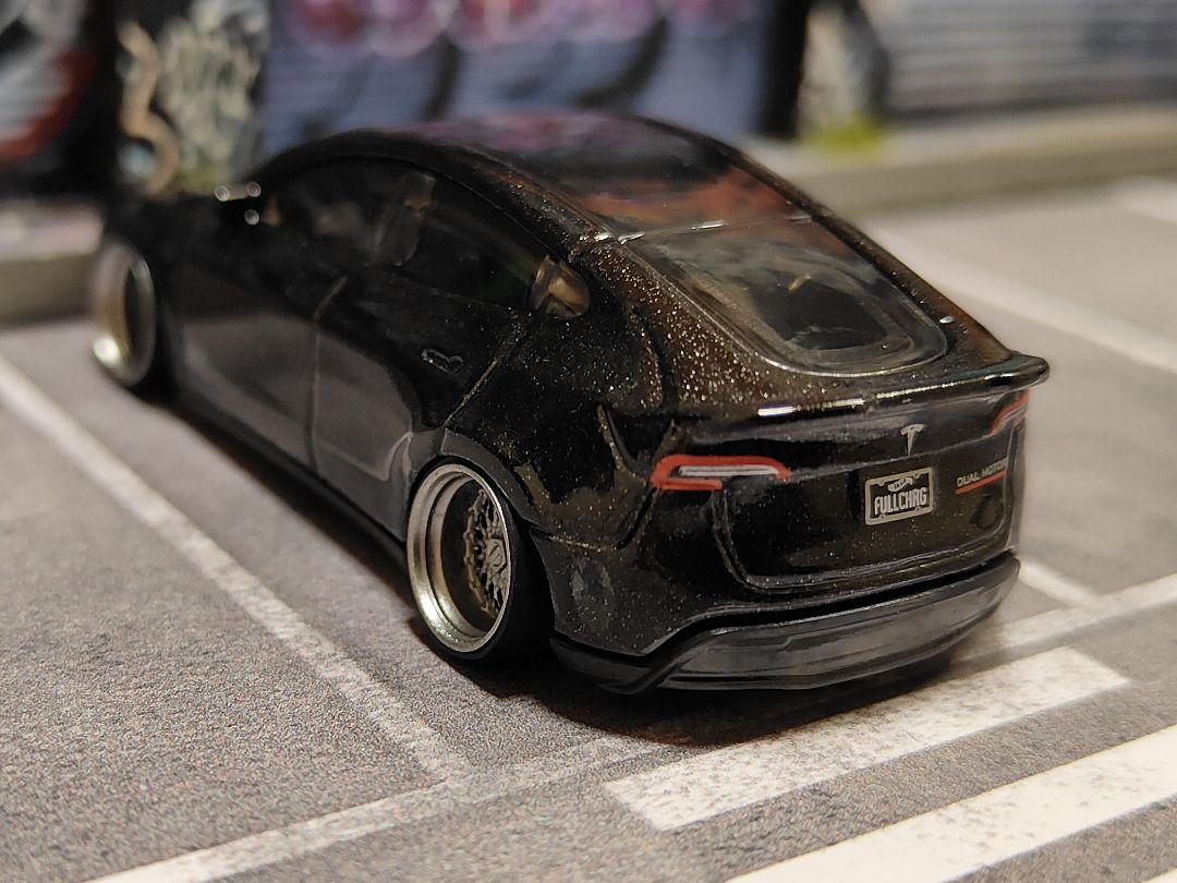 ホットウィールカスタム テスラ モデルY ✩深リム☆トミカ改造 '