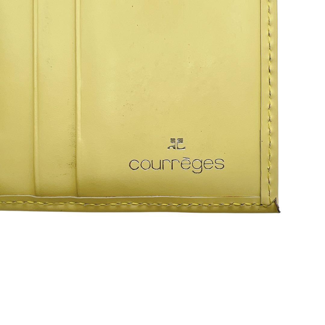 courreges レザー イエロー 折り財布 レディース 6942