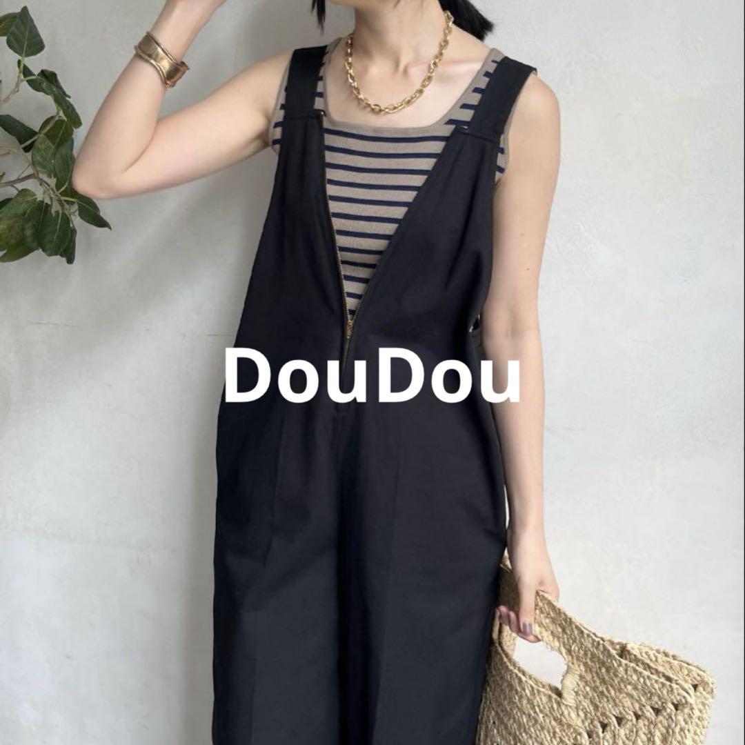 DouDou フロントジップサロペット
