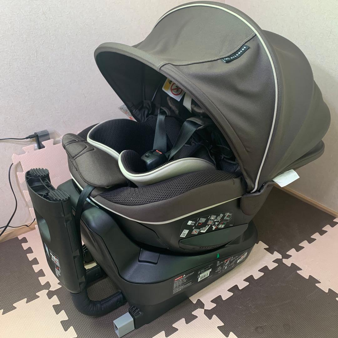 極美品】数回のみ エールベベ クルット5i グランス ブラウン ISOFIX-