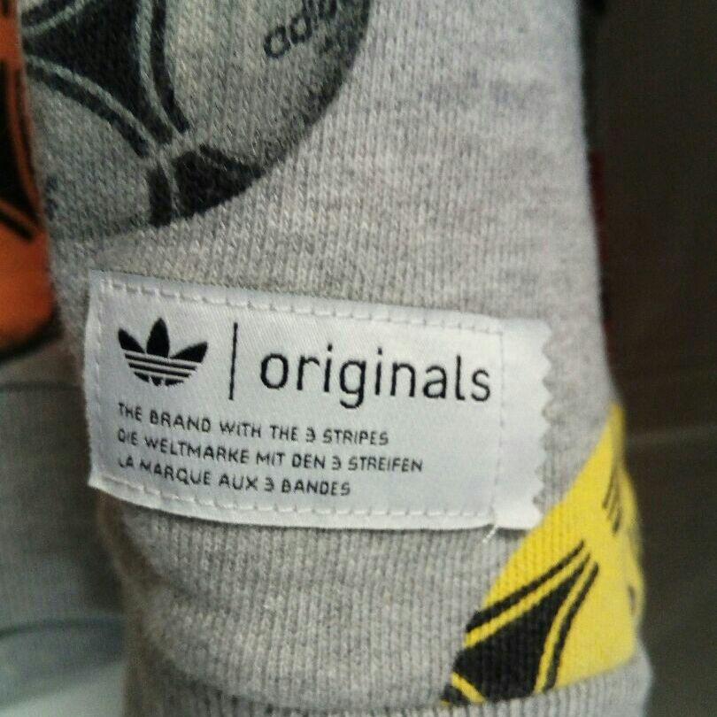 人気新番 レア Adidas オリジナルス 総柄 スウェット グレー S adidas dUNT7-m52535139967 大得価限定SALE