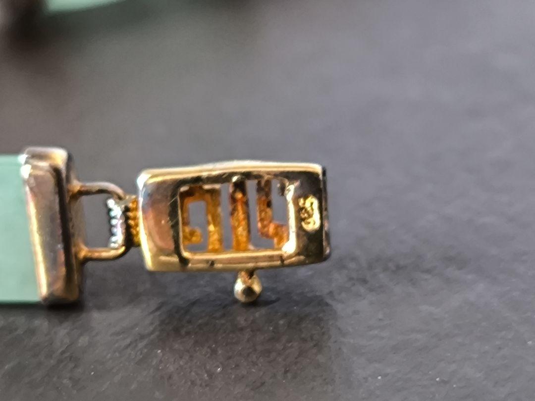 925　スターリング　シルバー　翡翠 Jade ヒスイ 金色 ヴィンテージ