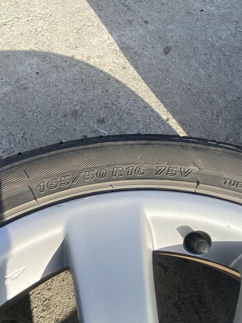 165/50 R16 シルバー 5スポークホイールセット