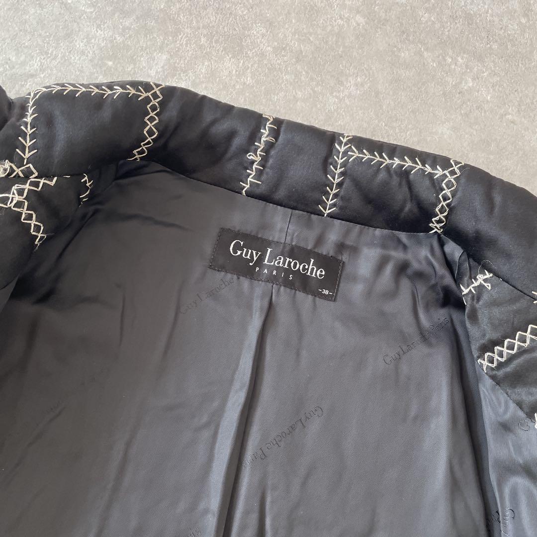 【レア】総刺繍 Guy Laroche ギラロッシュ シルク混ストール付コート