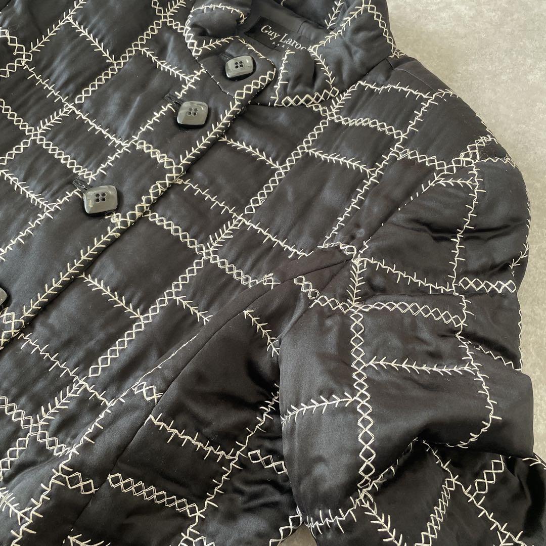 【レア】総刺繍 Guy Laroche ギラロッシュ シルク混ストール付コート