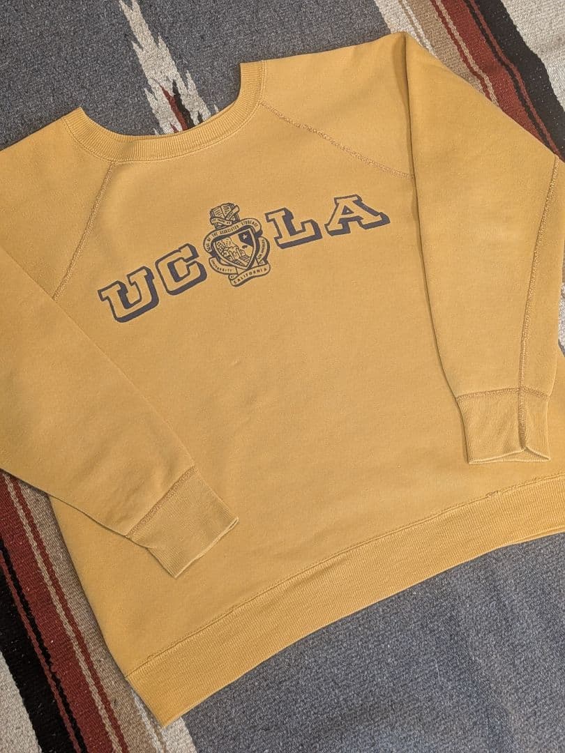 60s UCLA フロッキー マスタード カレッジ ビンテージ ヴィンテージM MADE IN USA