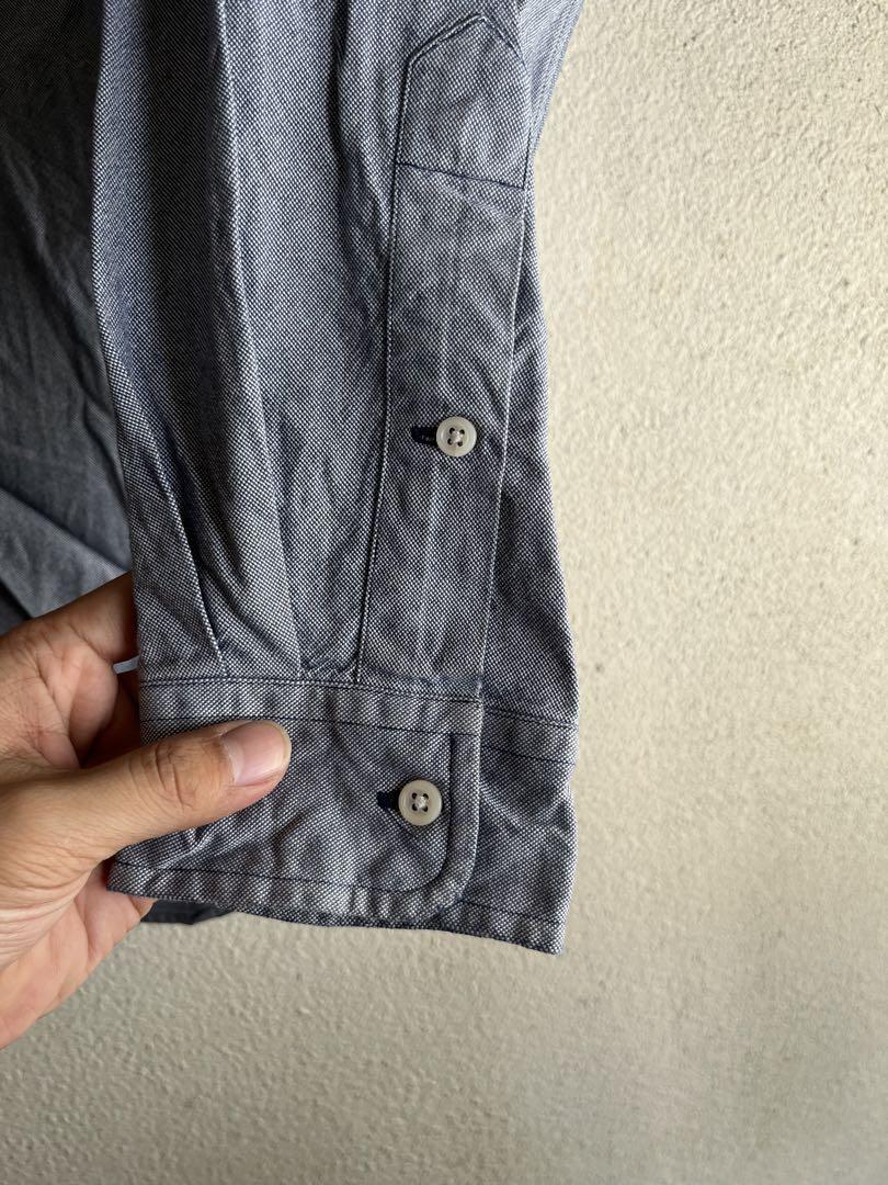90s RALPH LAUREN 長袖シャツ　ビッグオックスフォード　裾ロゴ　L
