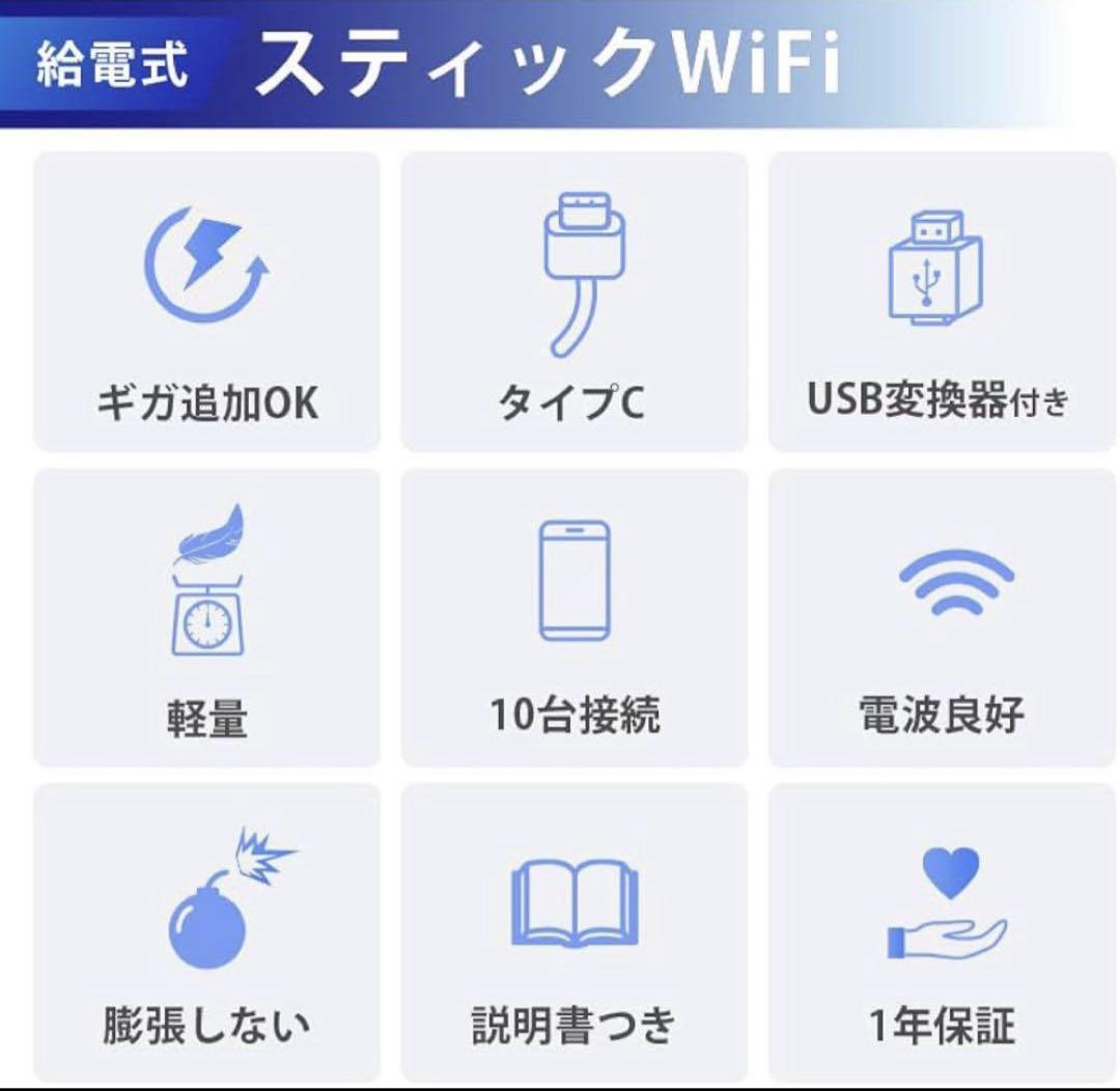 USB型 ポケットWiFi [365チャージWiFi]　100GB