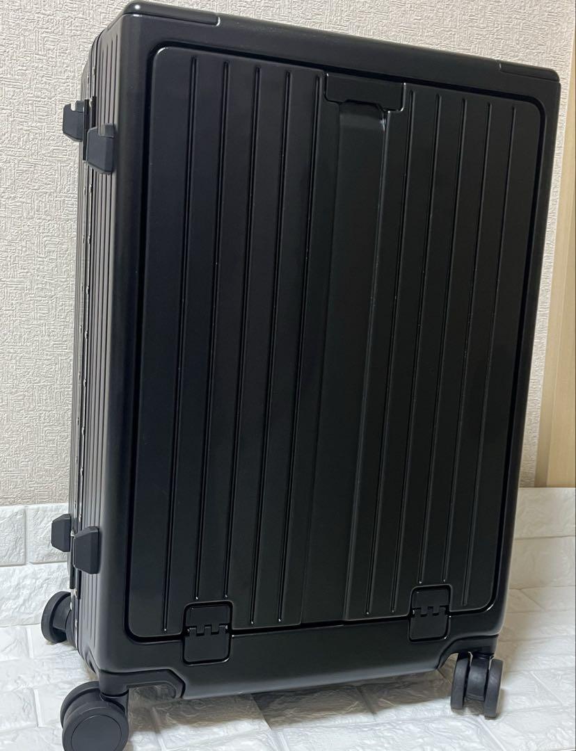 訳アリ[GGQAAA] スーツケース キャリーケース MサイズUSB 黒 アルミ