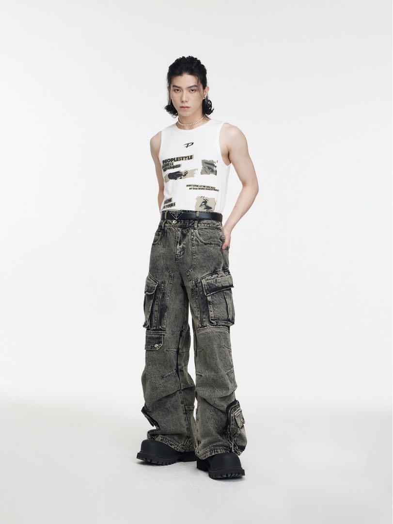【新品未使用】peple style デニムカーゴパンツ サイズM 画像8