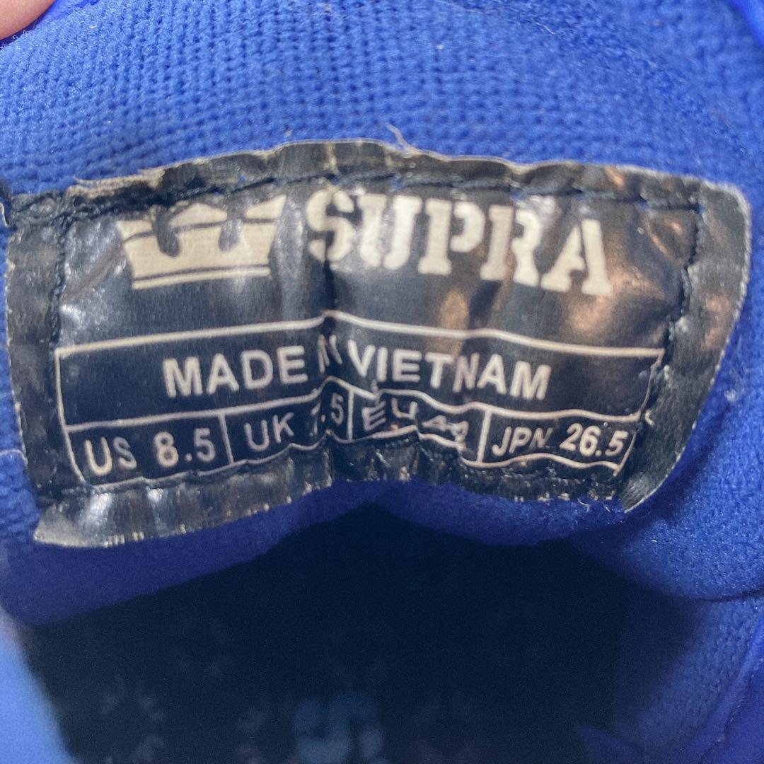 SUPRA スニーカー 青 ハイカット　JPN 26.5cm US8.5