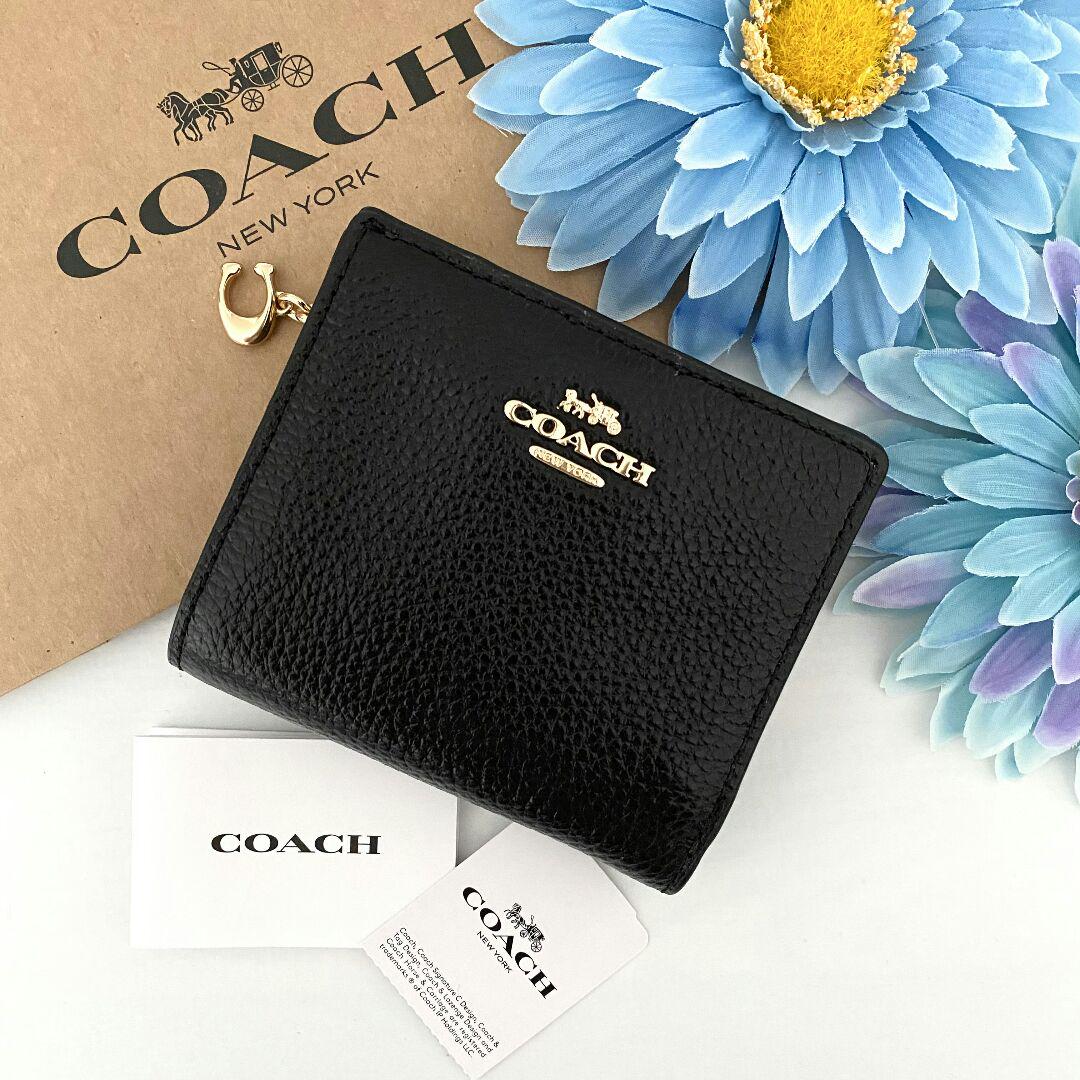 激安通販 折り財布 レザー ミッドナイトブルー 新品☆COACH(コーチ)メンズ - 折り財布