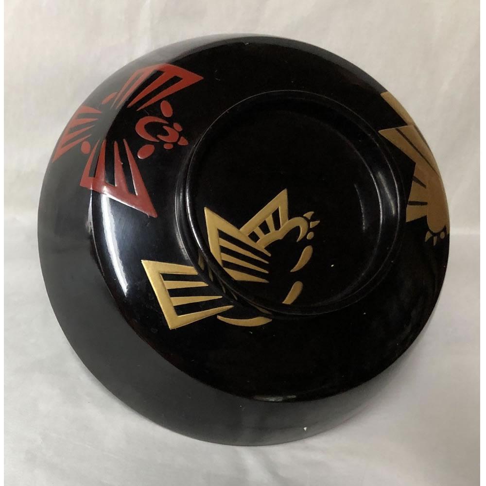 e2687 竹雀 蒔絵 吸物椀 5客 木製 竹に雀 すずめ 煮物椀 懐石道具