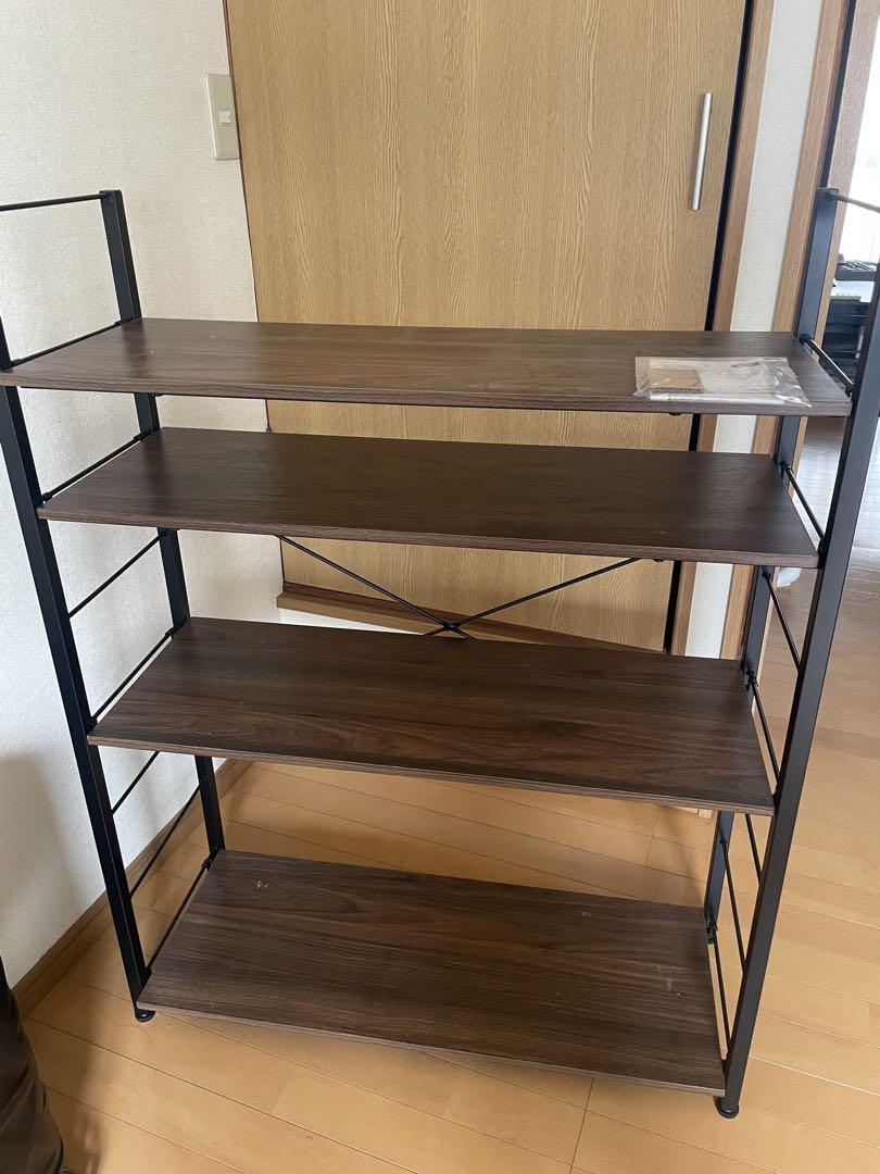 可動棚　ラック　シェルフ　80cm 4段　アイアン