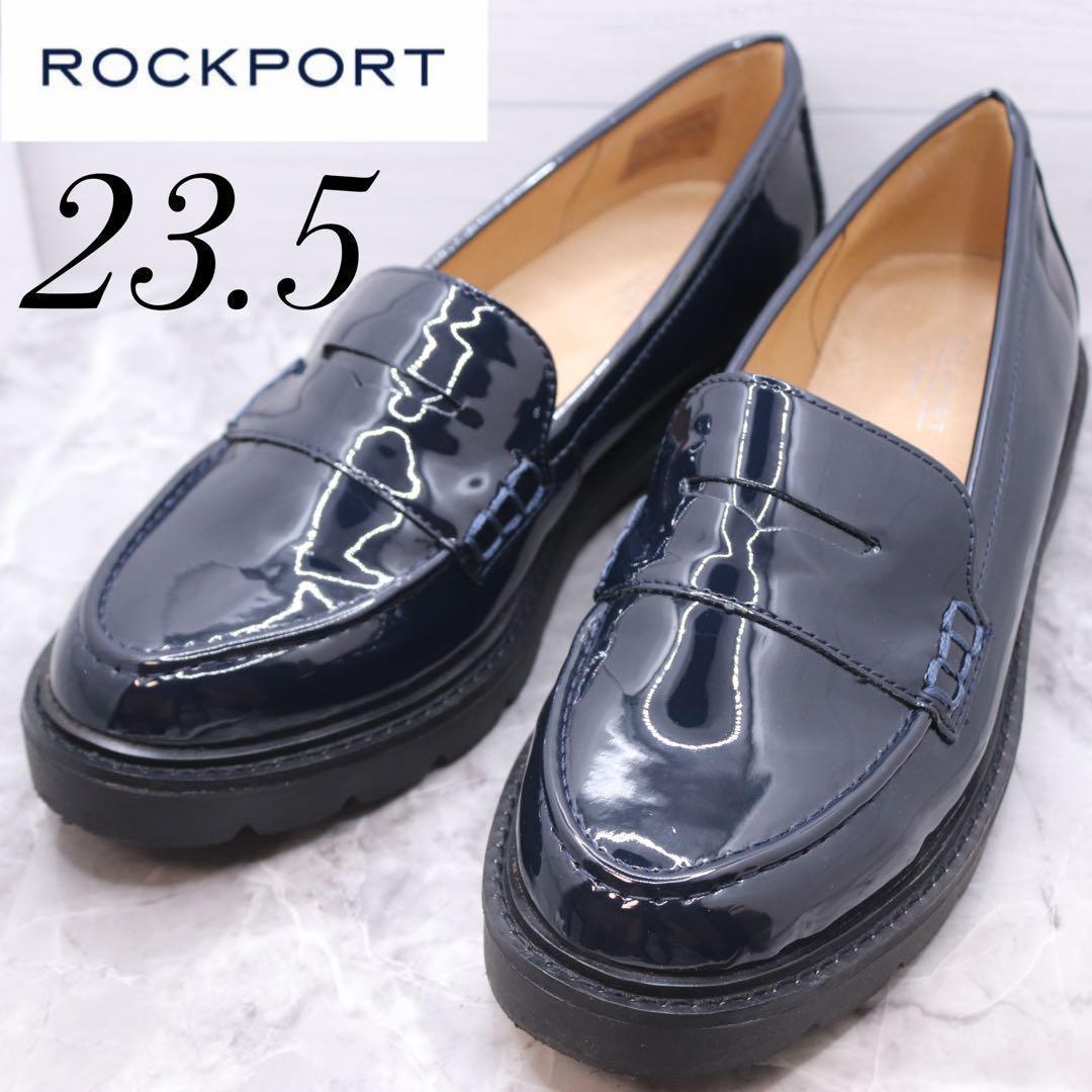 【１着でも送料無料】 極美品】rockportロックポート ネイビー エナメルローファー 靴