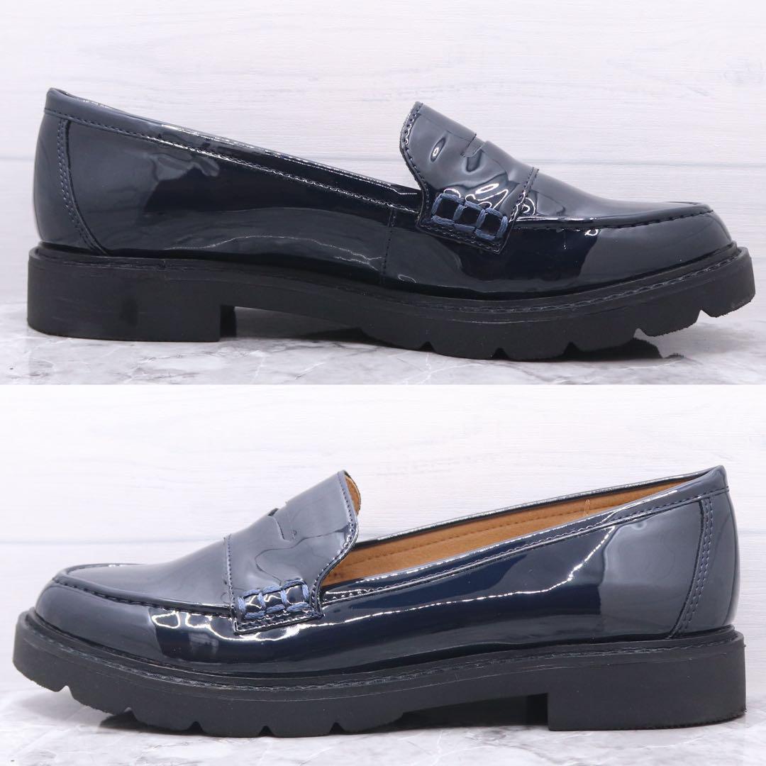 極美品】rockportロックポート エナメルローファー ネイビー
