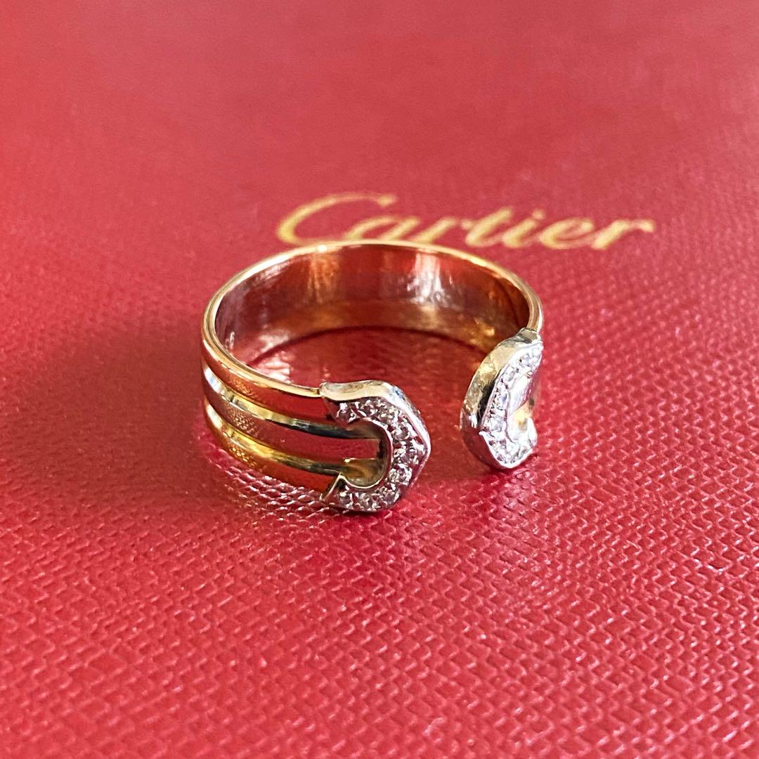 Cartier リング ダイヤ 2C トリニティ カルティエ Cartier カルティエ 2Cリング ダイヤ トリニティ 18K 750 52