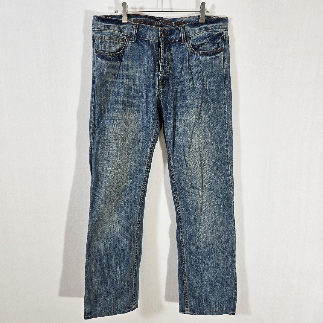 【オシャレ】ルールナンバー925　デニムパンツ ジーンズ W32 ダメージ加工