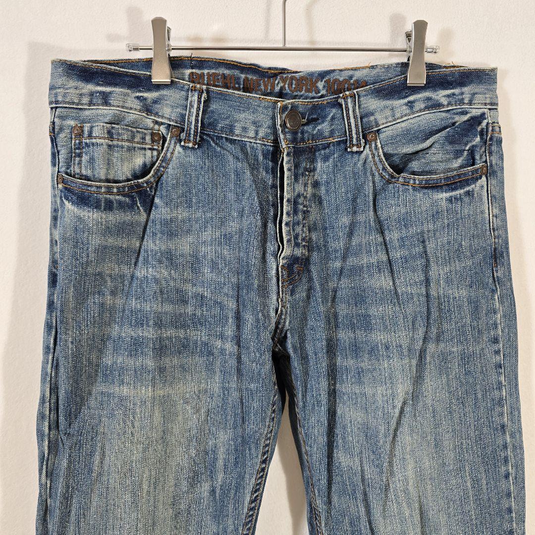 【オシャレ】ルールナンバー925　デニムパンツ ジーンズ W32 ダメージ加工
