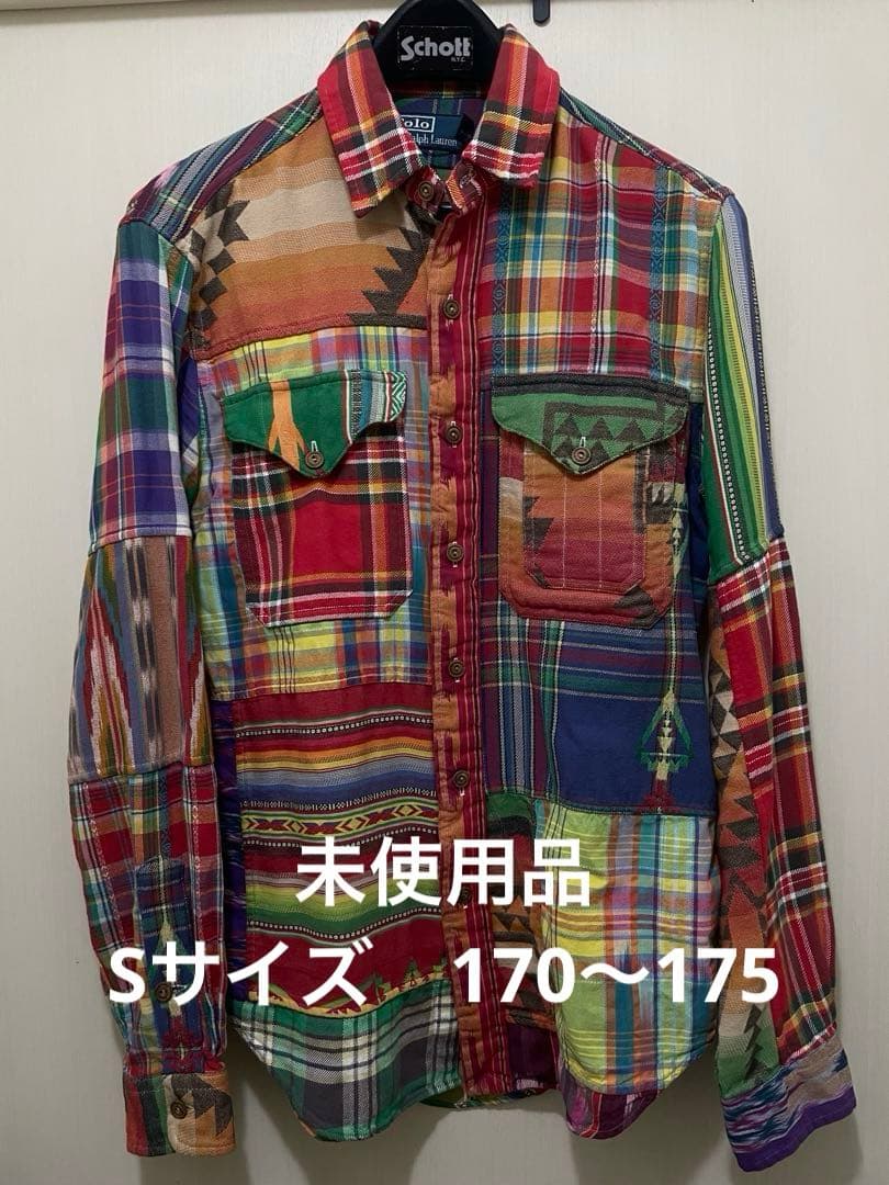 ★【極美品】ラルフローレン　ネイティブ　パッチワーク　ネルシャツ