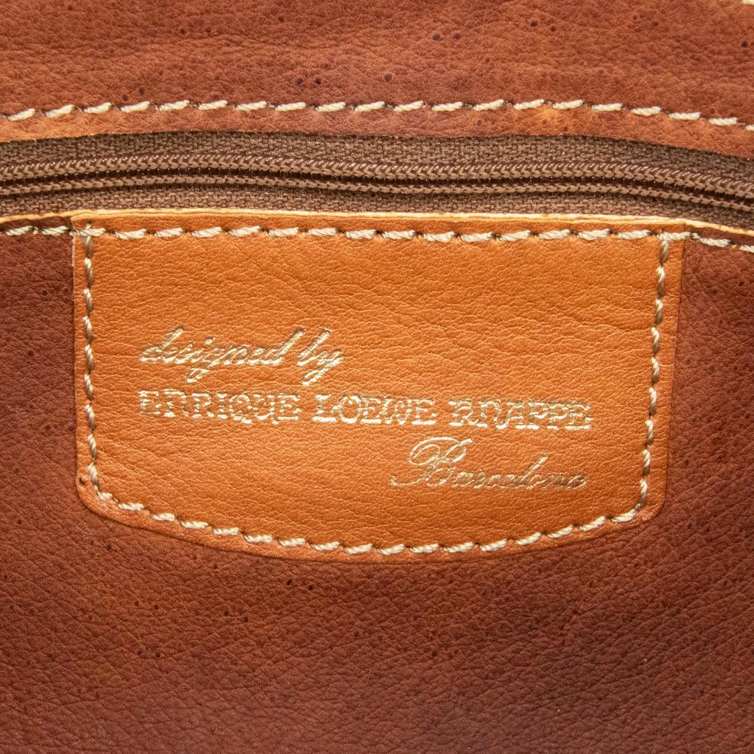 本物 ロエベ ショルダーバッグ レディース オーストリッチ 茶色