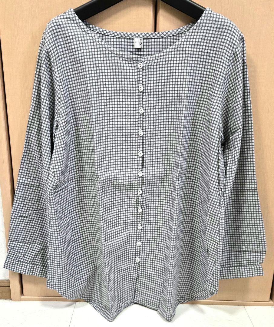 JOURNAL STANDARD LUXE ノーカラーブラウス チェック 6,800円