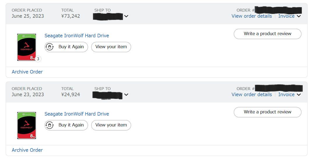 Synology DS423+ NAS 4ベイ + HDD