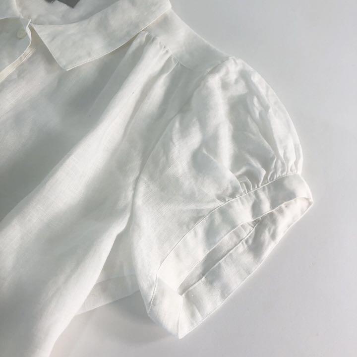 12e19 新品 マーガレットハウエル リネン100% 半袖シャツ ブラウス