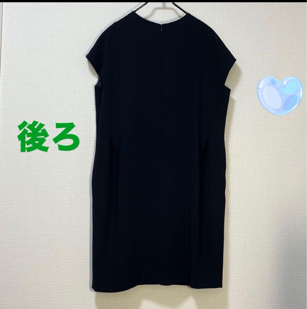 23区　未使用タグ付き✨　濃紺　V襟　ワンピース　大きいサイズ　46 手洗い可能