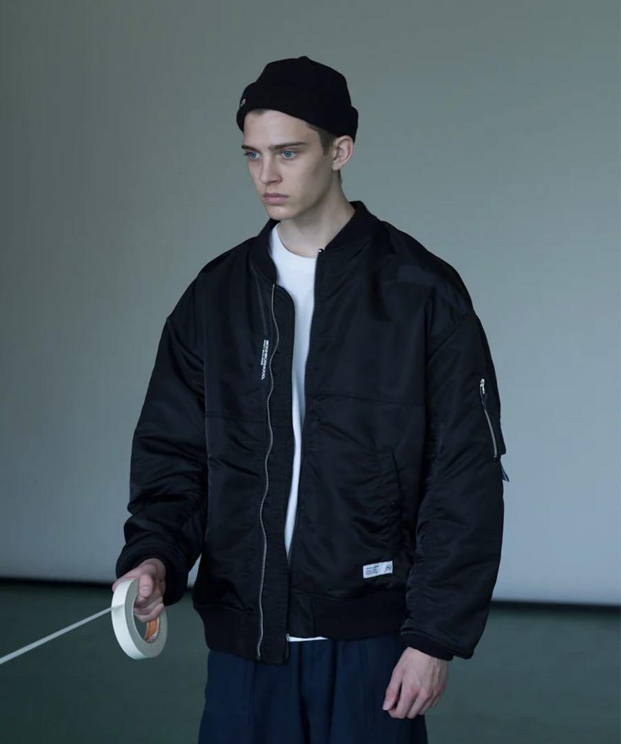 Neighborhood Men's MA-1 Flight Jacket in Black Neighborhood