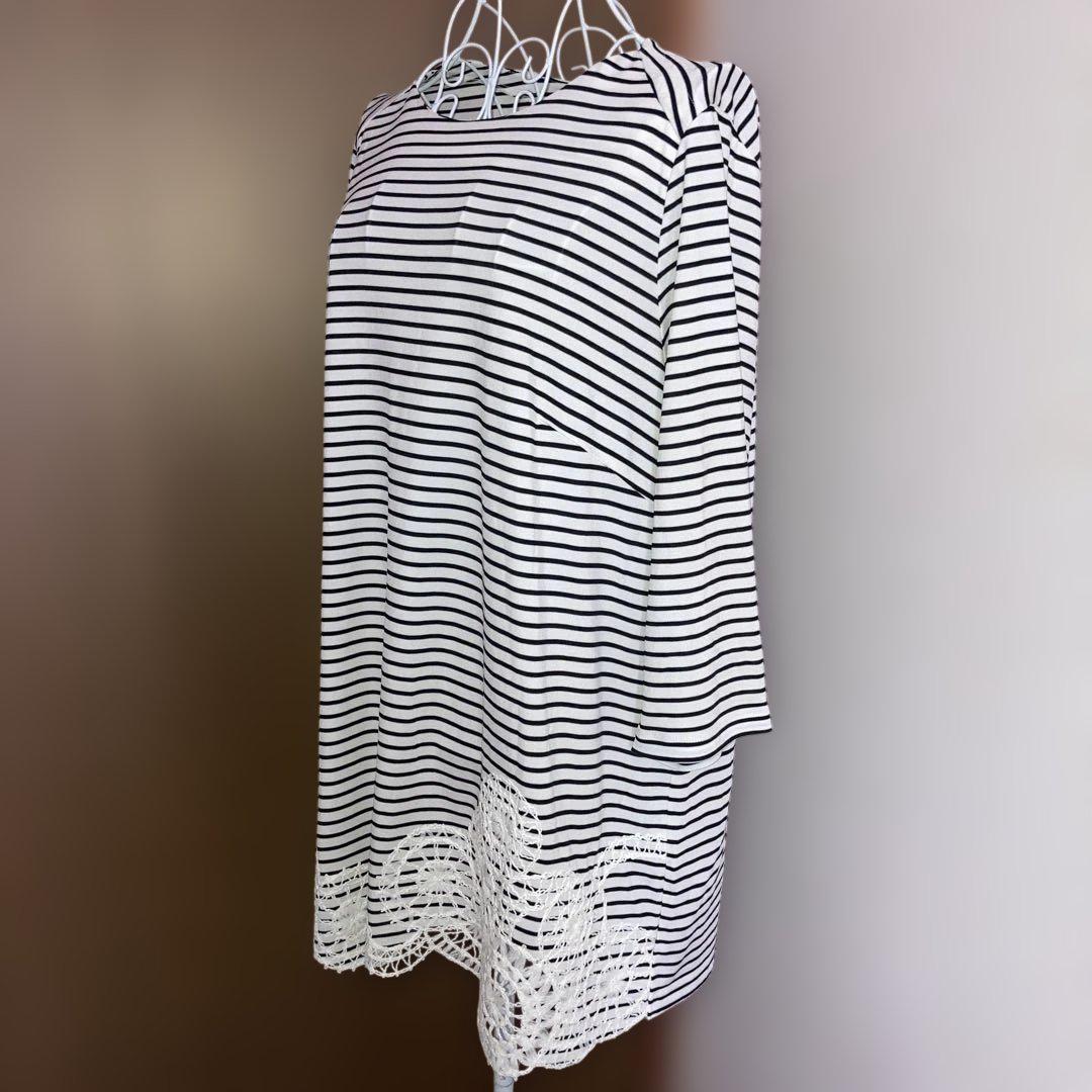 美品 クリスチャンオジャール 刺繍ボーダーチェニック サイズ15