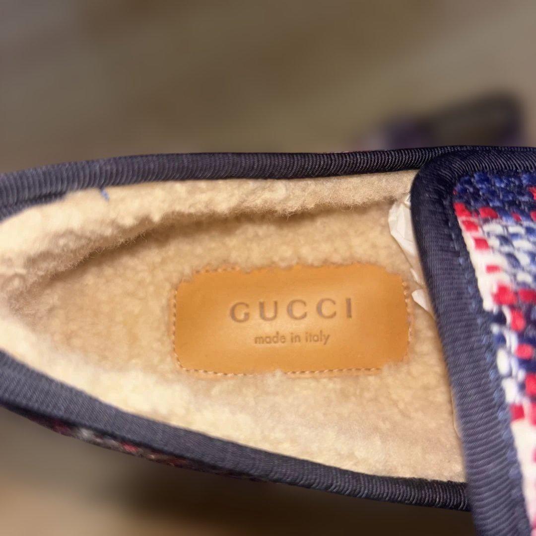 新品未使用】GUCCI チェック柄 ムートンローファー - メルカリ